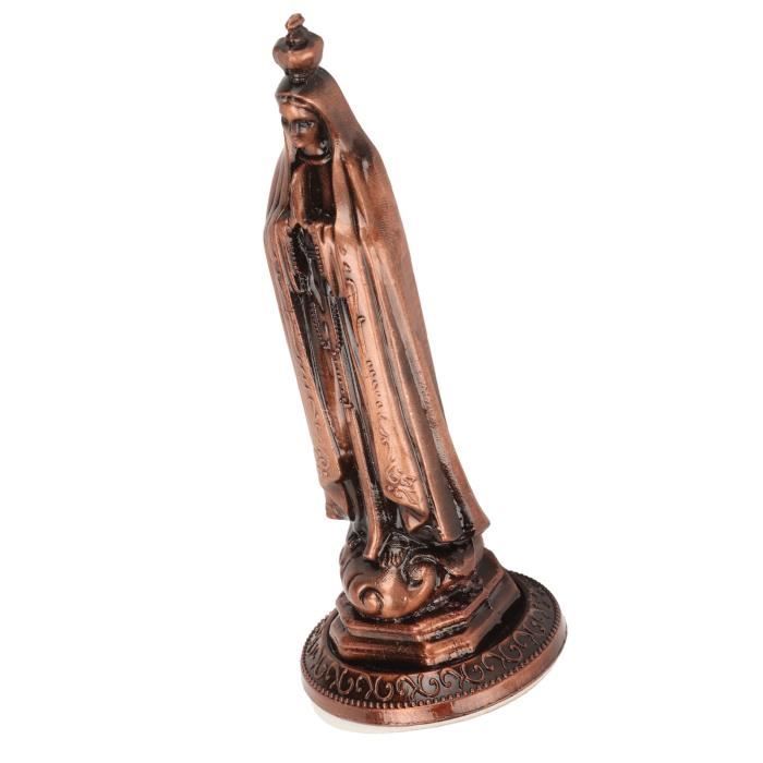 Support De Chapelet Vierge Marie En Résine - 13,5 Cm Sculpté à La Main - Base En Forme De Cœur - Décoration Autel Catholique
