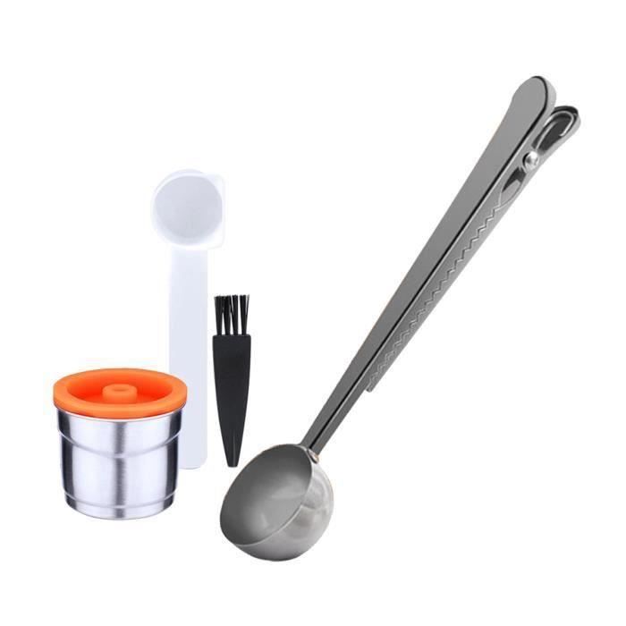 Capsule Café Rechargeable 200 Ml – Filtre Réutilisable PP – Avec Cuillère Et Brosse – Pour Machines Compatibles