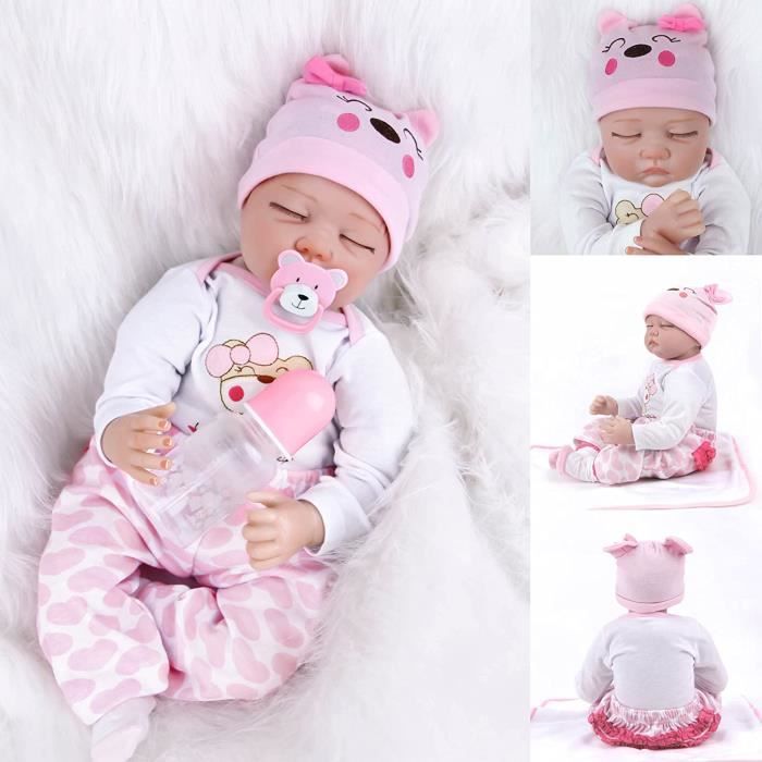Rumocovo Realiste Poupee Reborn Fille Silicone Souple Vinyle Mignonne Fait Main Lifelike Reborn Bebe 22 Pouce 55 Cm Cdiscount Jeux Jouets