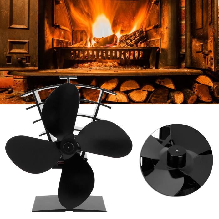 Ventilateur de cheminée - SONEW - 4 pales - 11.2x8x19.7cm - Pas besoin de piles - Améliore circulation air chaud - Sonew
