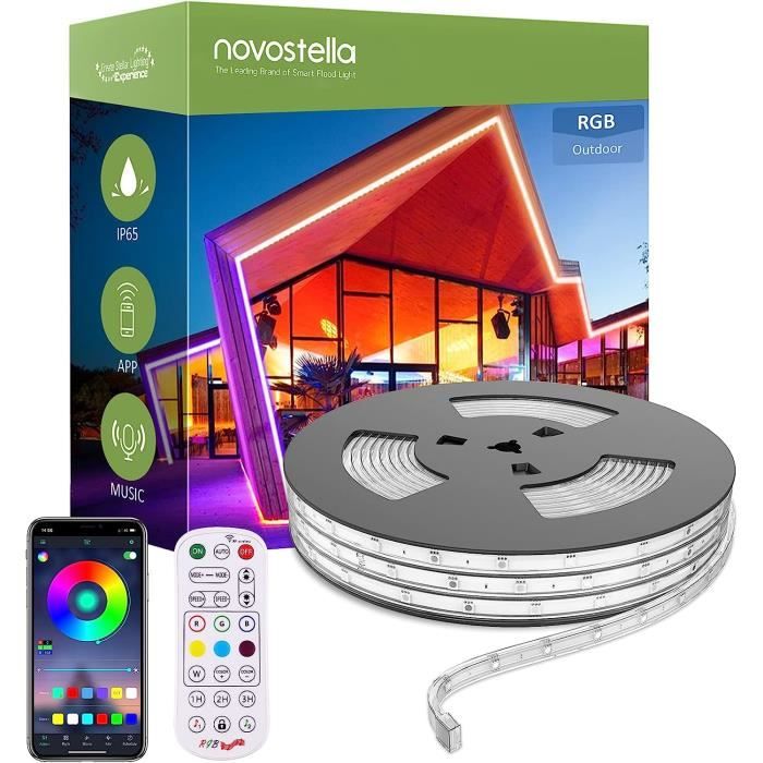 NOVOSTELLA 16M Ruban à LED RGB Extérieur en Silicone IP65 Étanche