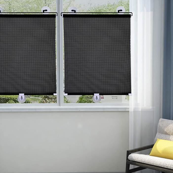 Store Enrouleur Sans Perçage 40 X 125 Cm – Rideau Occultant Ventouses Protection Solaire Et Intimité
