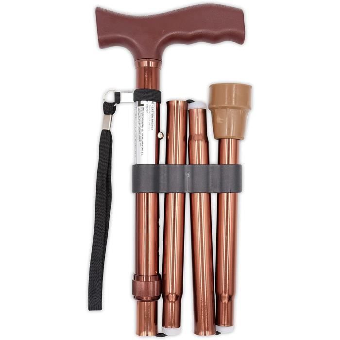 Canne De Marche Pliable Réglable - Aluminium, 5 Roues, Support 150kg