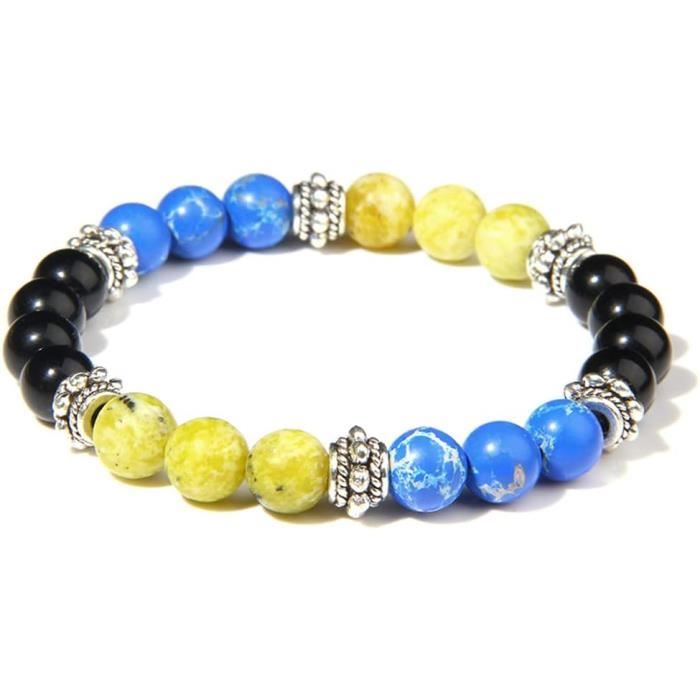 Bracelet Pierre Naturelle Femme Grenat Violet Plaqué Or – Perles Cristal Ajustable Élégant