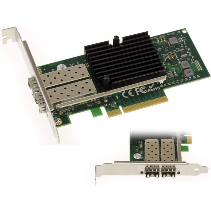 Scheda Di Rete PCIe 10GbE A 2 Porte SFP+ | Con Chipset Mellanox ConnectX-3 | Compatibile Con Windows, Linux, VMware | Per Server E PC Desktop