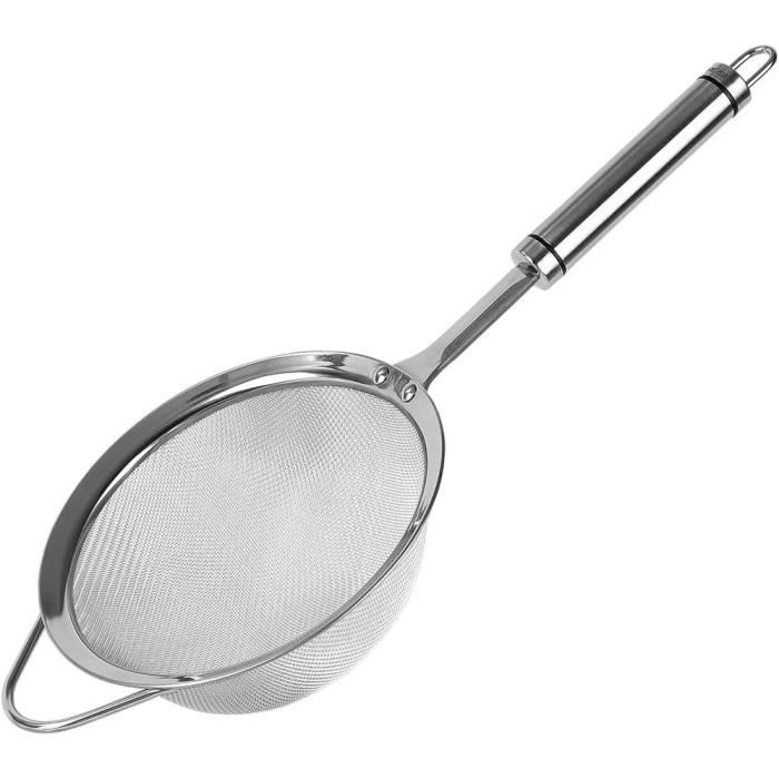 Tamis à Farine Inox 40 Mailles - Passoire Professionnelle Pour Pâtisserie (10 à 20 Cm) - Cuisine & Baking