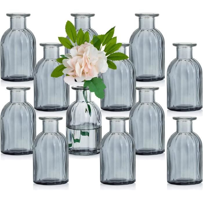 Lot De 8 Vases à Bourgeons En Verre Glasseam - Mini Vases Diamant Pour Décoration De Table