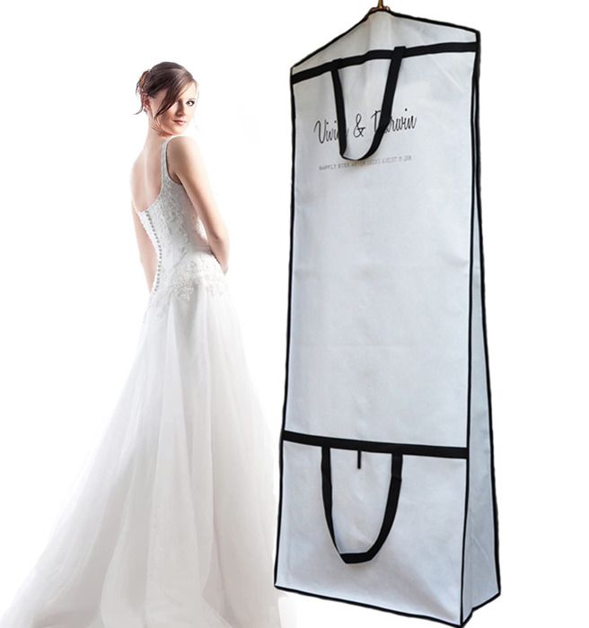 Housse robe de mariée longue 180cm Pliable et Portable Anti Poussière  Etanche Mite Humidité 1 pièce (Blanc)