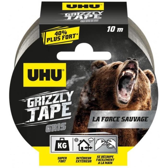 Très Résistant Ruban adhésif - UHU - Grizzly Tape - Très résistant - Étanche - Gris ...