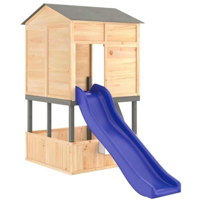 Backyard Discovery Atlantic, Aire De Jeux en Bois | Portique Balançoire avec Mur d'escalade, Toboggan Et Balançoire, Bac À Sable | Trapèze, Jeux Exterieur, +3 Ans