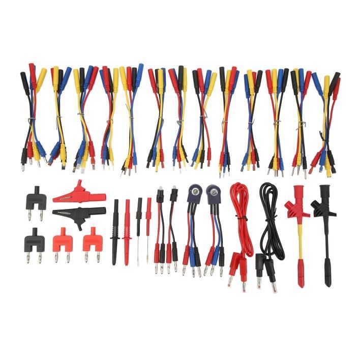 Kit De Fils De Test 92 Pièces - Pinces Crocodile Et Sondes Pour Multimètre Voiture 12V/24V