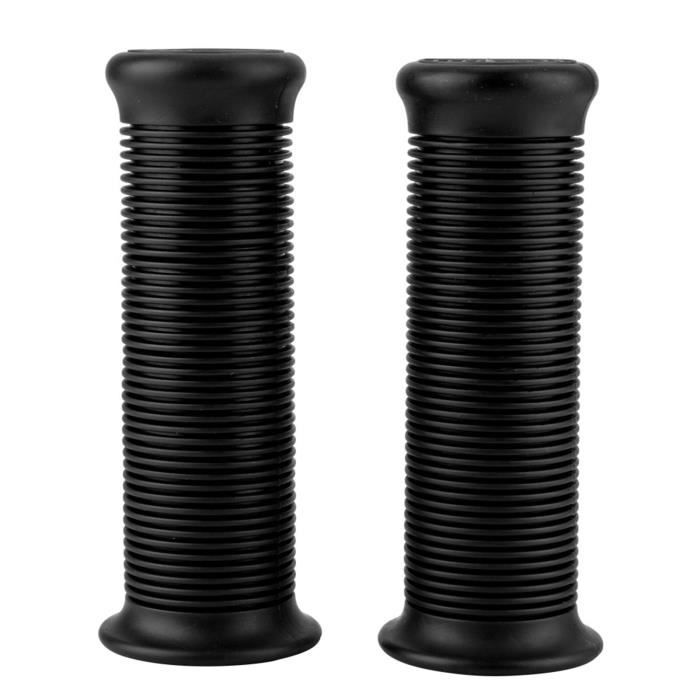 Paire Poignées Guidon Moto Vintage TPU Marron Foncé - 1 Pouce 25mm Anti-Glisse Universelles
