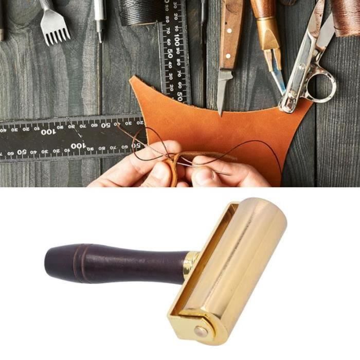 Rouleau De Presse à Cuir Rouleau De Colle Pour Bords De Cuir Rouleau De Laminage Rouleau De Presse à Cuir Avec Poignée En Bois Pour Outil De Soudure, Outil D 'Installation