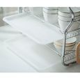 Égouttoir à vaisselle 3 étages en acier inoxydable chromé - Avec support pour ustensiles/égouttoir à couverts - 3 couches - Chromé-1