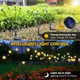 4 Pack 8 LED Lumière de Jardin Solaire, Lumières Solaire de Jardin Firefly Extérieur Lampes Solaires Décoratives,Etanche IP65-1