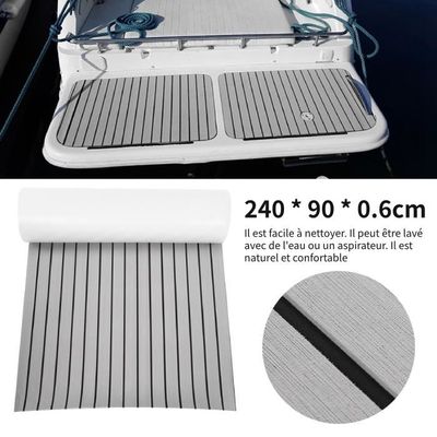 Tapis De Sol EVA 6 Mm Antidérapant Pour Bateau - Imitation Teck, 240 X 90 Cm - Couleur Camouflage Gris - Pour Yacht, Pont, Gym