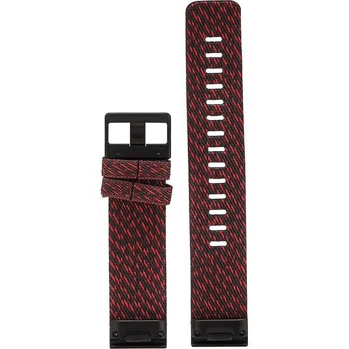 Bracelet de montre QuickFit Garmin Fenix 6 22mm en nylon rouge chin GARMIN Fermoir clip