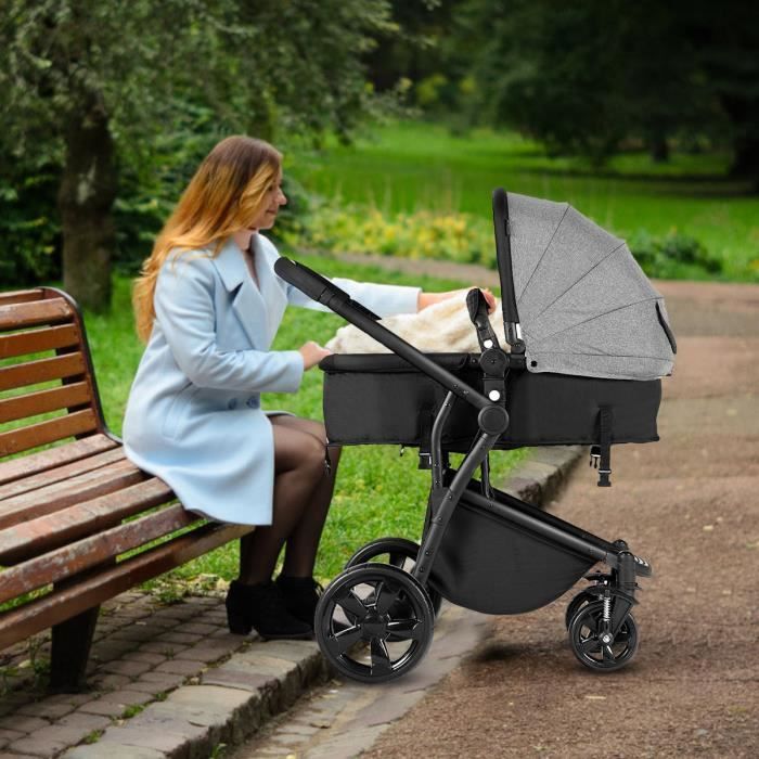 Poussette Pliante pour Bébé, Poussette de Voyage Compacte Portable 2 en 1 