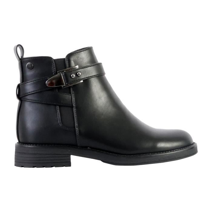 Bottines Plates Cuir The Divine Factory Noir A lastique