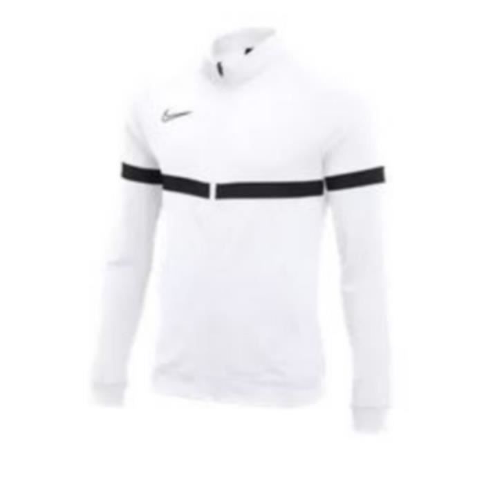 Jogging Nike Swoosh Blanc et Noir Homme - Technologie Dri-Fit - Col montant  - Manches longues - Respirant