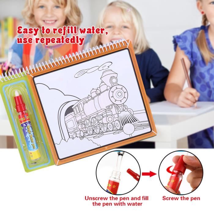 FYDUN Livre de coloriage magique à l'eau pour enfants avec stylo