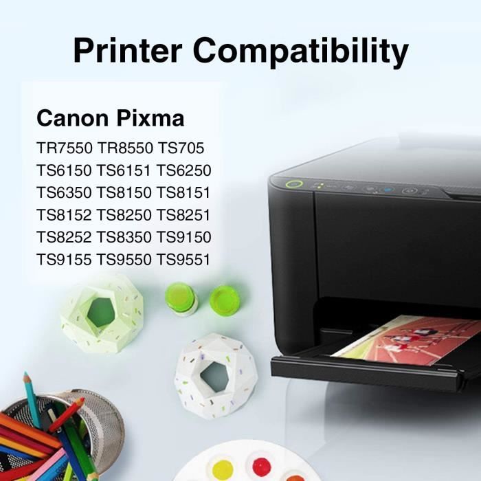 Compatible Canon PIXMA TS6251 TS6350 TS6351 TS705 TR7550 TS8150 Cartouche  d'encre pour imprimante PGI-580XXL CLI-581XXL , 5-Pack