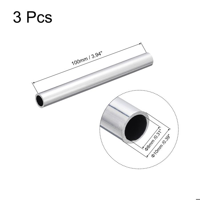 Happy-MAP Tube Rond Aluminium 6063 27mm OD 25mm Intérieur Diamètre