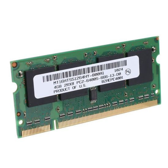 MéMoire pour Ordinateur Portable DDR2 4 Go 667 Mhz PC2 5300 SODIMM 1,8
