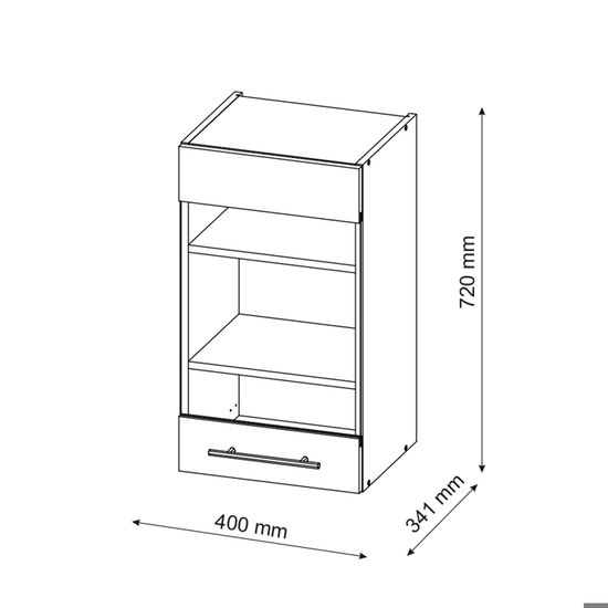 Élément Haut Vitré Fame-Line - 40 Cm - Chêne Blanc Brillant - Vicco