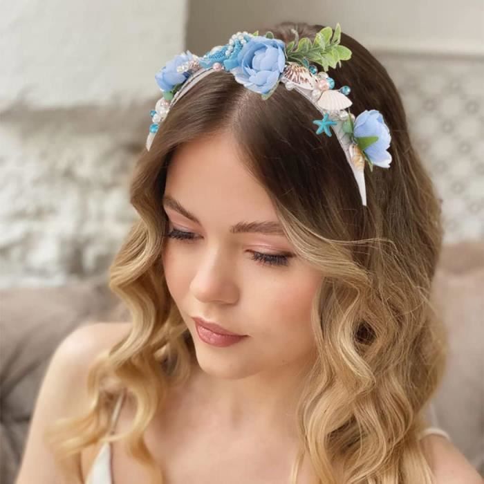 Diadème Couronne étoile De Mer Doré - Serre-tête Mariée Perles, Accessoire Cheveux Pour Femme (taille Unique)