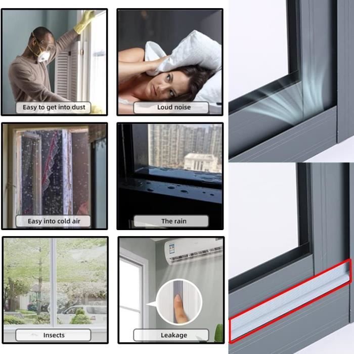 5m Joint Fenêtre Isolation, Joint d'étanchéité auto-adhésive, Bande Anti- froid Antichoc pour fenêtres, portes - blanc - Cdiscount Bricolage