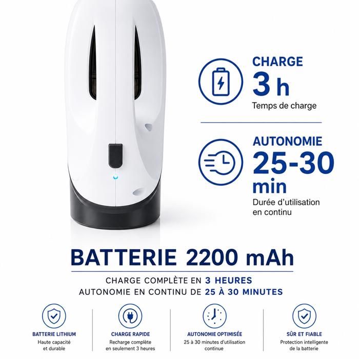 Aspirateur Vitres Électrique Sans Fil - Nettoyeur Vitres 360° Avec Manche Télescopique, Pulvérisateur & Microfibre - Sans Traces