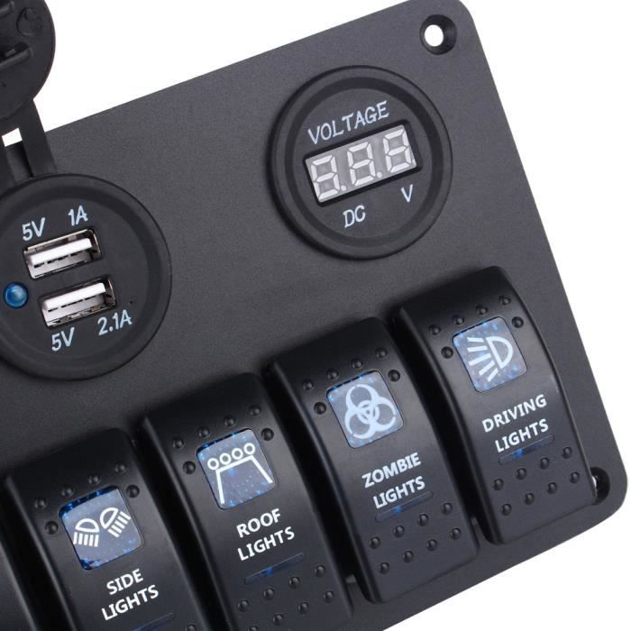 Panneau Commutateur Keenso 3 Gangs Avec USB - 12V/24V Étanche Pour Voiture/Bateau