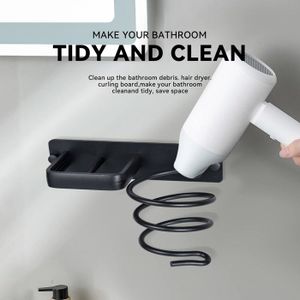 Porte Sèche-cheveux Sans Perçage : Le Support Mural Idéal Pour Un Rangement Elegant Et Pratique Des Accessoires De Coiffure