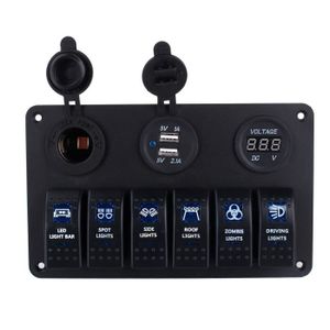 Riloer Panneau D'Interrupteur à Bascule 3/4/5/6/8 Gang 12V/24V Avec LED - Universel Bateau Voiture Camping-car