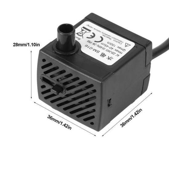 Mini Pompe à Eau Submersible USB – Pour Aquarium, Fontaine, Table à Eau – Débit 120 L/h – Silencieuse (≤40 DB) – Aspiration Forte – Alimentation 5V