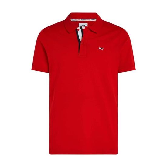 Polo Tommy Jeans Slim Placket Rouge pour Homme Rouge Cdiscount Pret a Porter