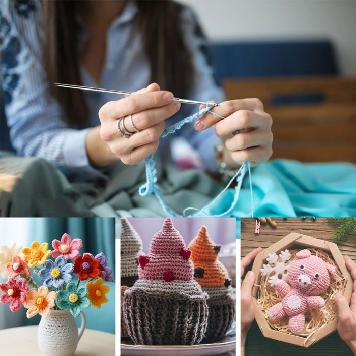 PBUSPU Kit Crochet Débutant Complet – Animaux Mignons Avec Fils, Aiguilles, Vidéo & Instructions – Idéal Premier Projet