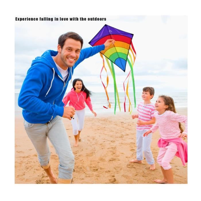 Milaget Grand Cerf-Volant Dragon pour Enfants et Adultes, Jeu d'Activité en Plein Air pour Parc et Plage, Cadeaux pour Enfants avec Queue, Tissu Quilaty 55x47 Pouces