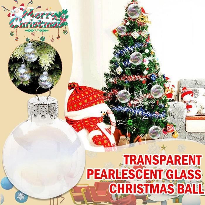 Lot De 18 Boules Décoratives Irisées En Plastique Transparent Halloween Décoration