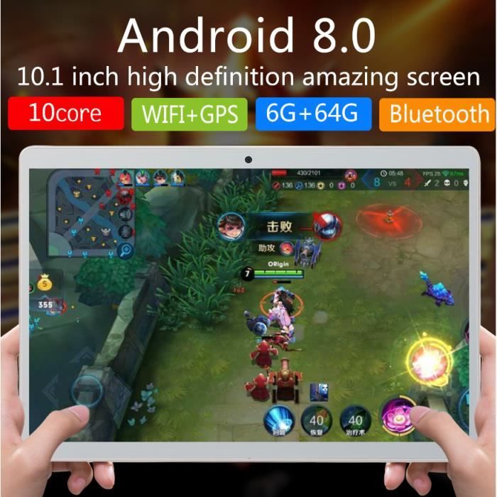 Argent- 10.1 Pouces Tablette Android 8.0 3G Appel3