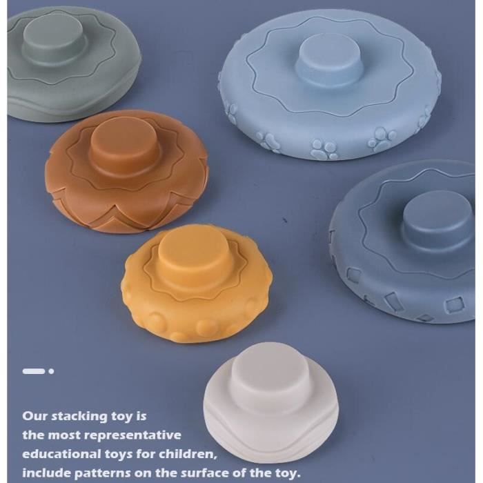 Dinohhi 7 Jouets empilables avec Anneaux, Dentition pour bébé, Cercle