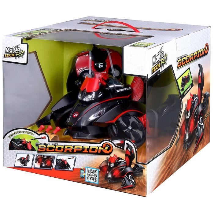 MAISTO Tech Moto Scorpion RC telecommandee transformable lance missiles Noir rouge et gris Cdiscount Jeux Jouets