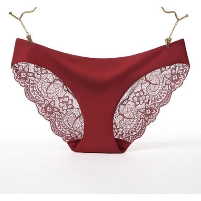 Slip coton dentelle top femme