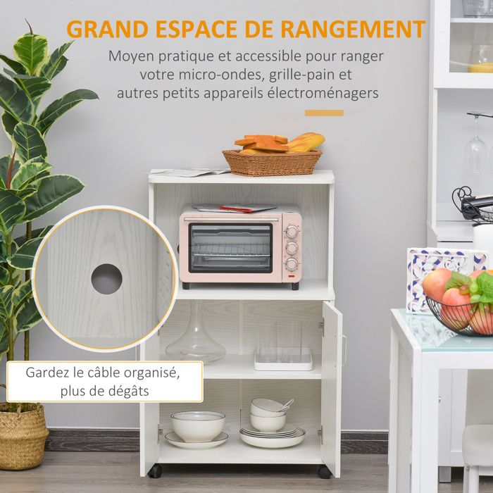 Giantex Chariot à roulettes Micro-Onde, Desserte de Cuisine à Micro