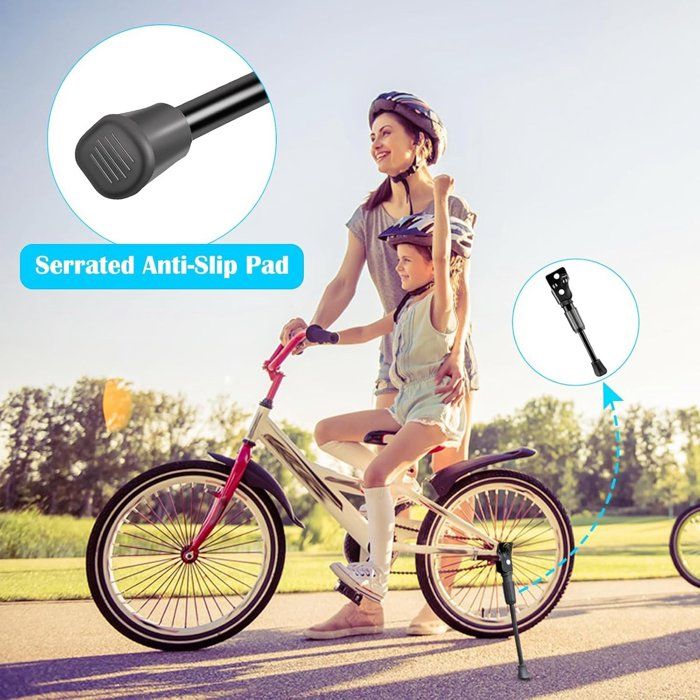 Béquille Unilatérale 14 Pouces – Pour VTT Enfant, Acier Carbone, Réglable, Antidérapant