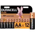 Duracell Plus, lot de 12 piles alcalines type AA 1,5 Volts, LR06-0