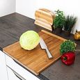 Planche à Découper Relaxdays En Bambou Avec Rebords - 38 X 45 Cm, Utilisable Des Deux Côtés