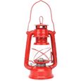 VINGVO Lampe à pétrole rétro Lampe à Pétrole Vintage Lanterne de Fer Lampe à Huile de Fête Décoration Cadeau(Rouge)-0
