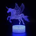 3D led Veilleuse 7 Couleurs cheval + Usb Touch + télécommande Lampe de table bureau Cadeau Enfant Noël créatif lampe de table 14-0